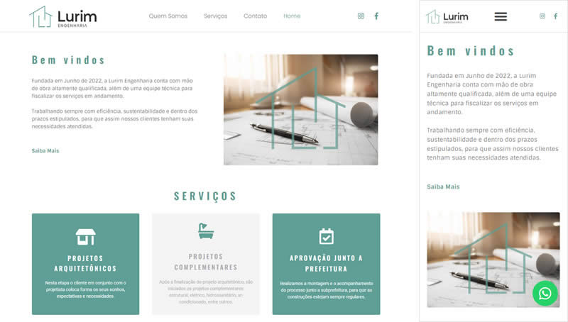 Site Institucional - Lurim Engenharia