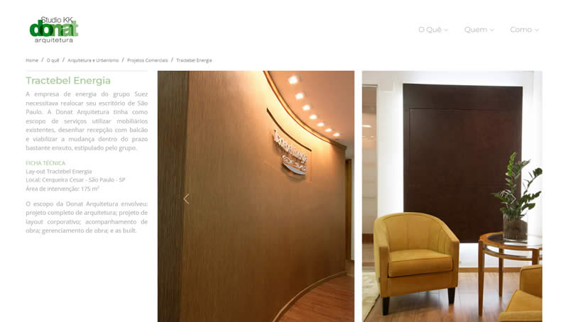 Site Institucional - Studio KK Donat Arquitetura