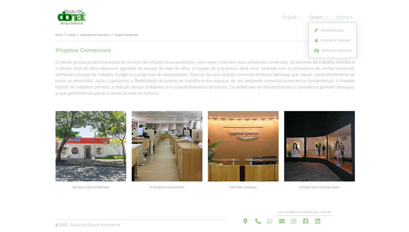 Site Institucional - Studio KK Donat Arquitetura