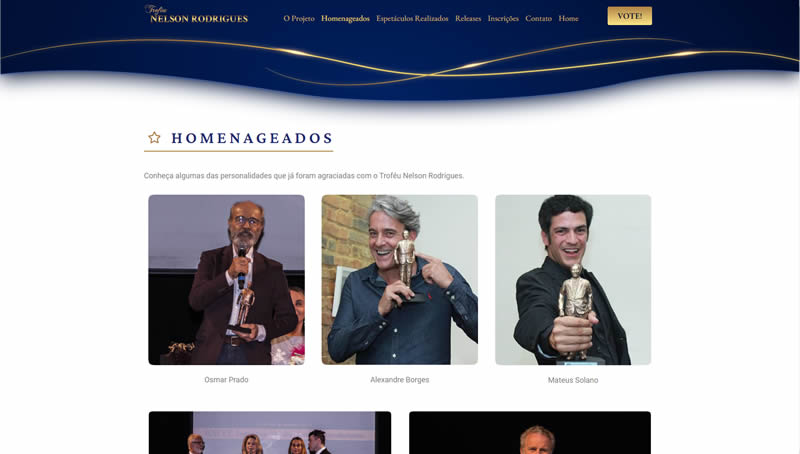 Site Institucional - Troféu Nelson Rodrigues