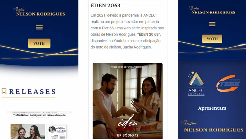 Site Institucional - Troféu Nelson Rodrigues