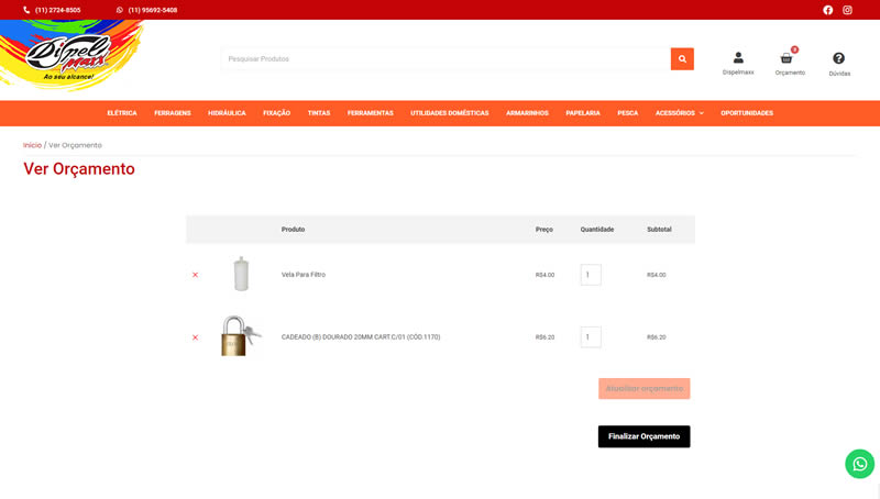 Catálogo de Produtos e Aplicativo Android - Dispelmaxx